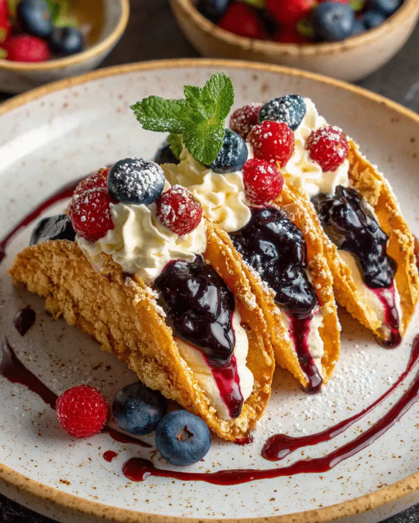 Beeren-Käsekuchen-Tacos Rezept