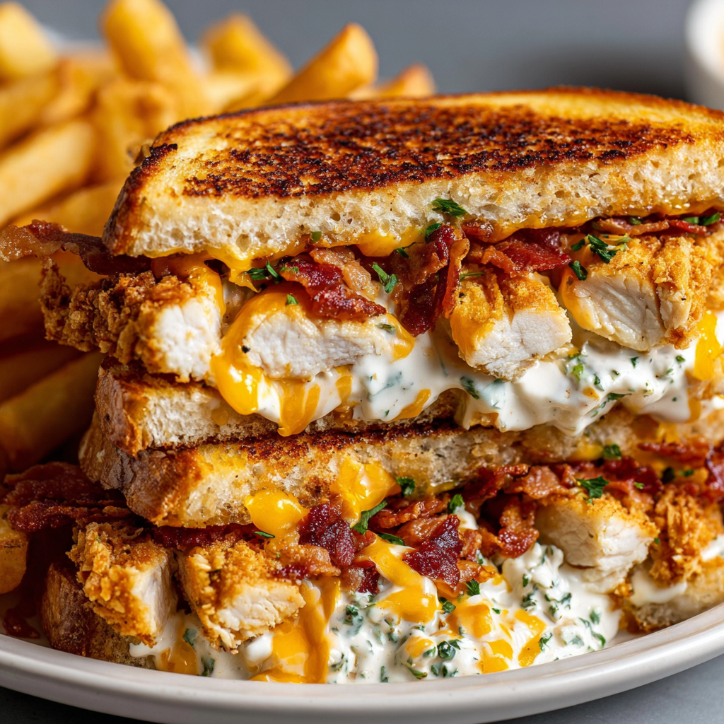 Cheddar-Turkey-Bacon-Ranch-Hähnchen-Melt Rezept