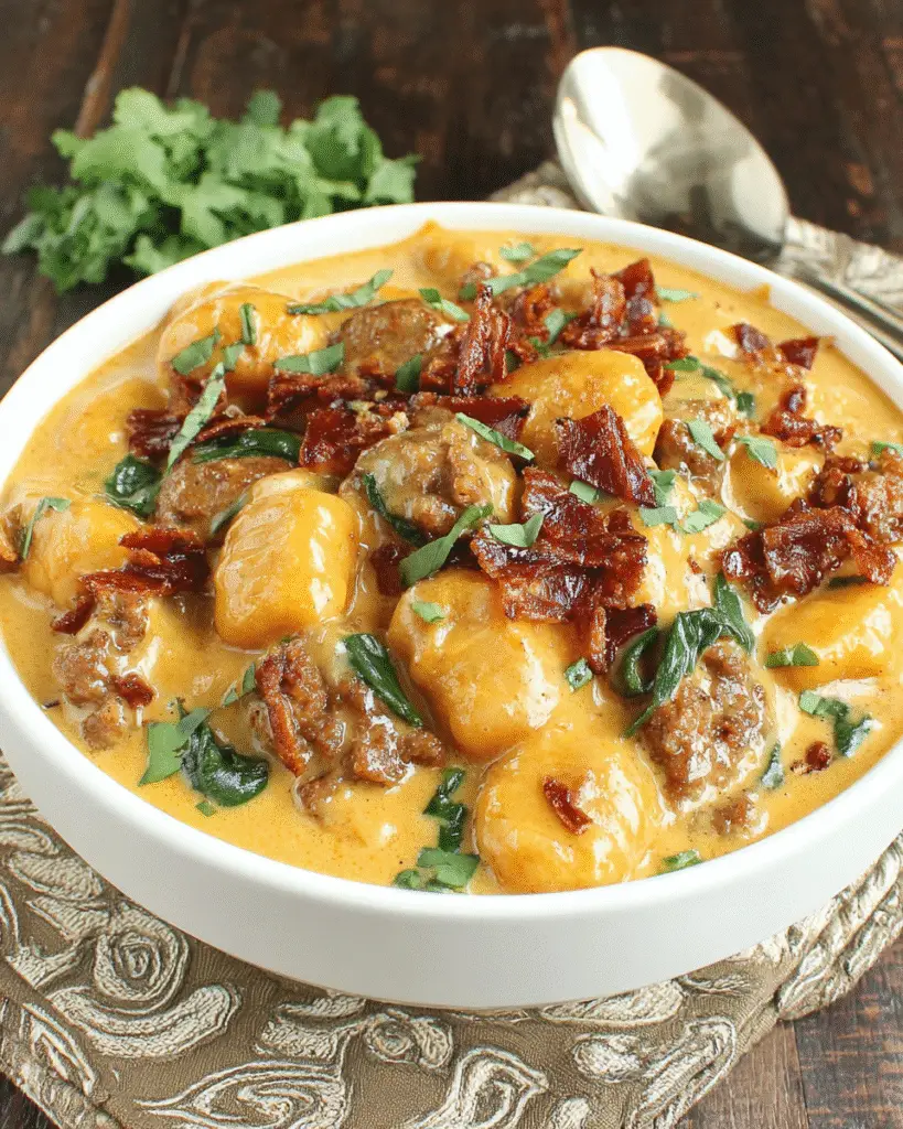 Cremige Butternut-Kürbis-Gnocchi mit Wurst Rezept