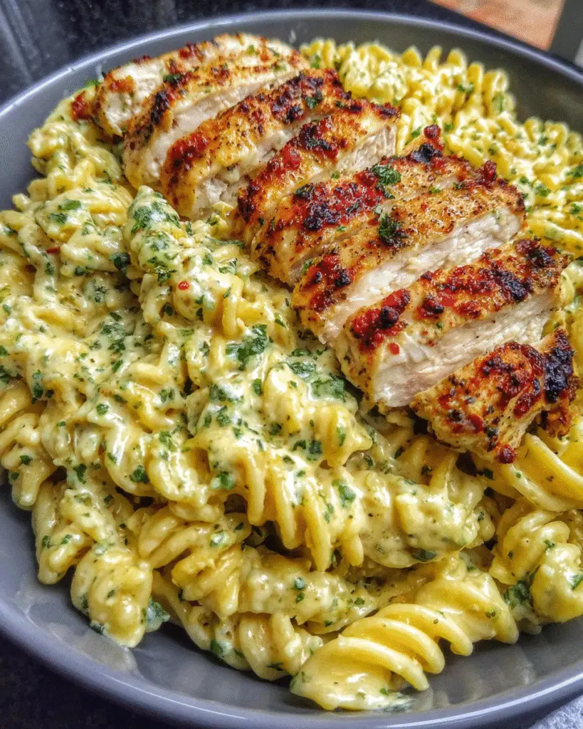 Cremige Knoblauch-Parmesan-Hähnchen-Pasta Rezept
