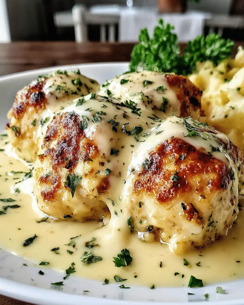 Hähnchenkissen mit Cremiger Parmesan-Soße Rezept