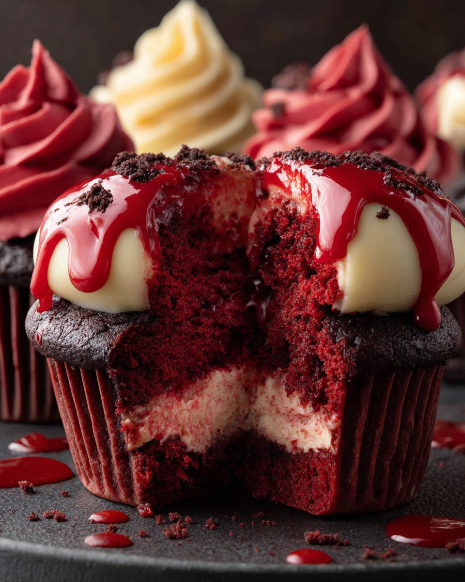 Halloween-Cupcakes mit Vampirbiss Rezept