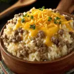 Käsiger Hamburger-Reis-Auflauf Rezept