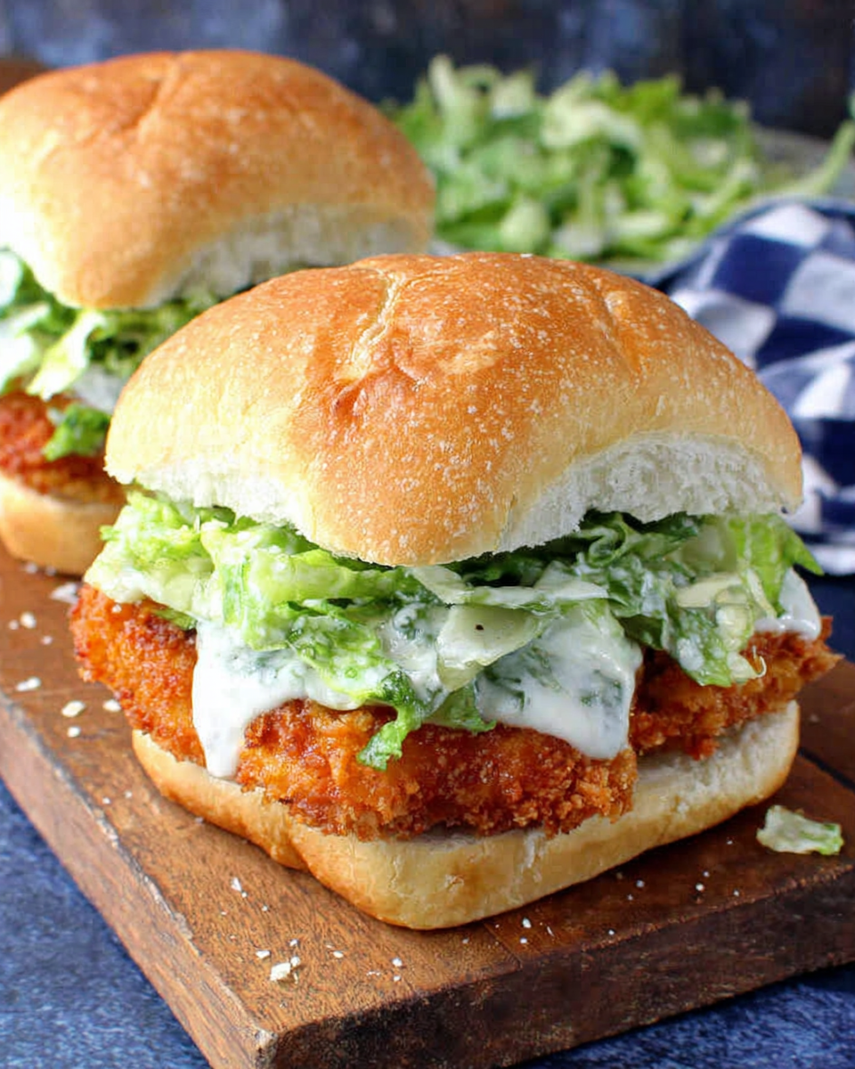 Knuspriges Chicken-Caesar-Sandwich Rezept