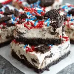 No-Bake Feuerwerk-Oreo-Käsekuchen-Riegel Rezept