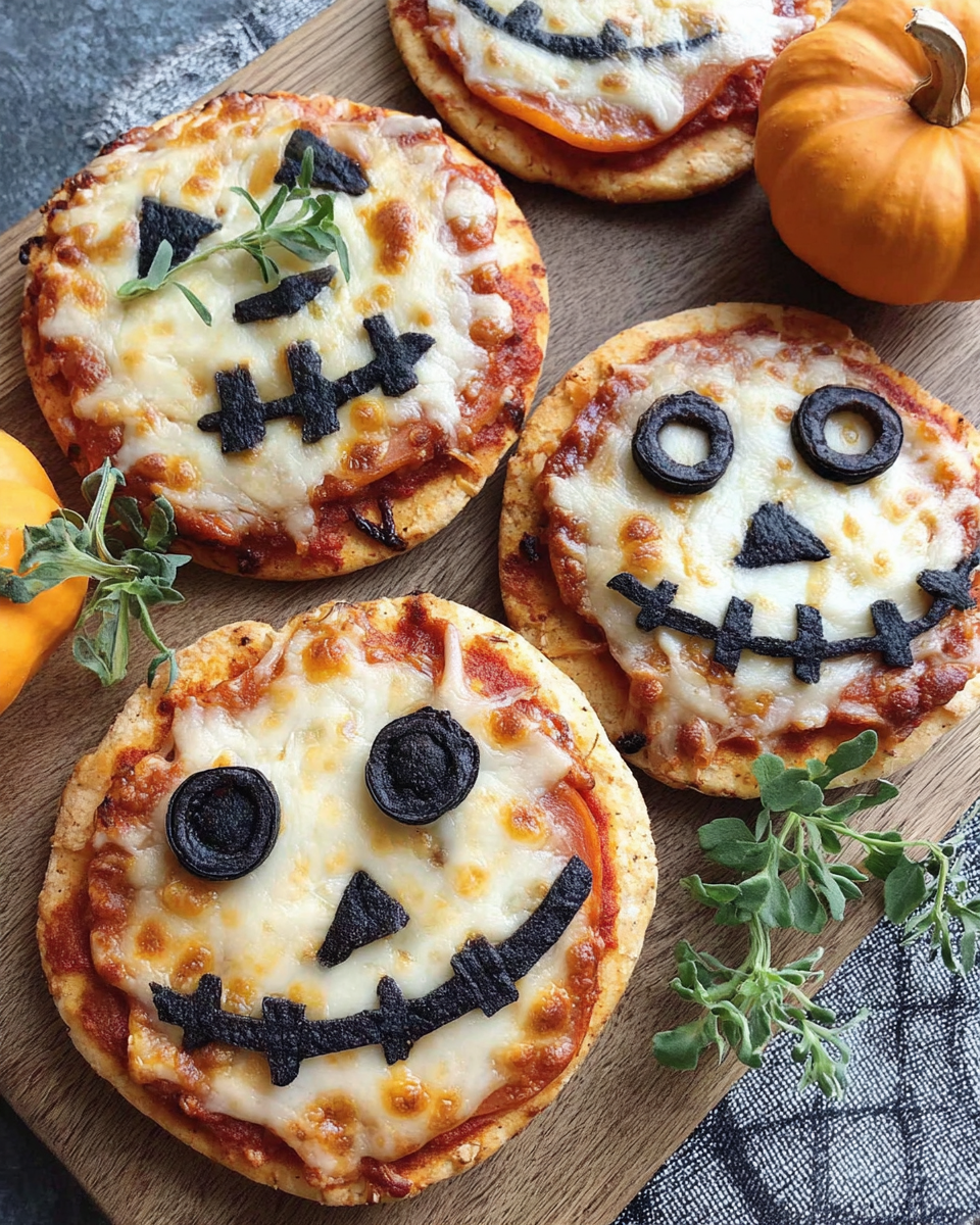 Halloween-Mini-Pizzen Rezept