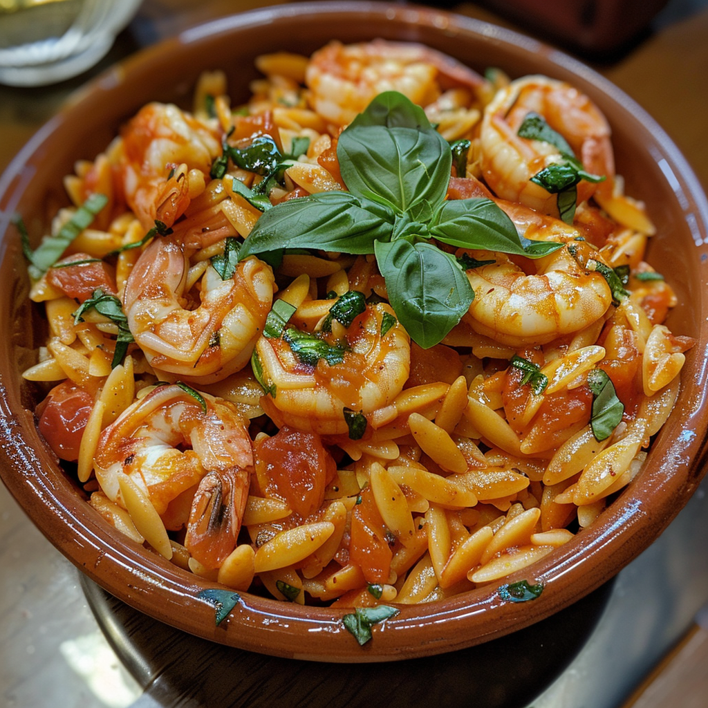 how to make Cremige One-Pot-Tomaten-Mascarpone-Orzo Mit Basilikum Und Garnelen – Einfaches 20-Minuten-Gericht step by step