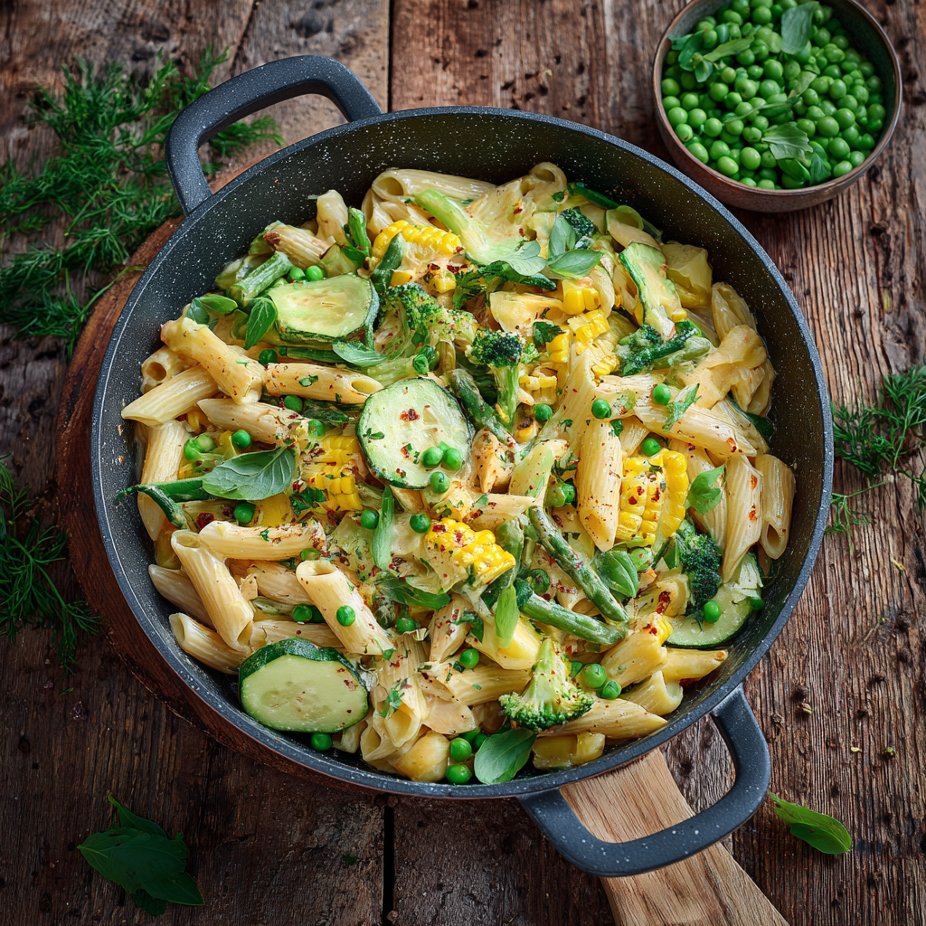 how to make Cremige One-Pot-Pasta Mit Frischem SommergemüSe Die In Nur 20 Minuten Auf Dem Tisch Steht step by step