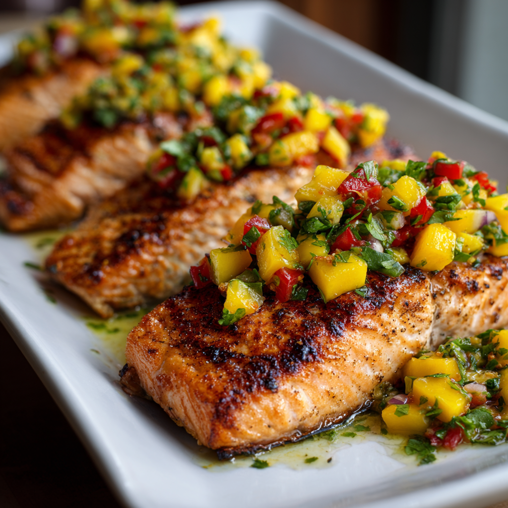 how to make Saftige Lachsfilets Vom Grill Mit Einer Leichten Mango-Salsa FüR Laue Sommerabende step by step