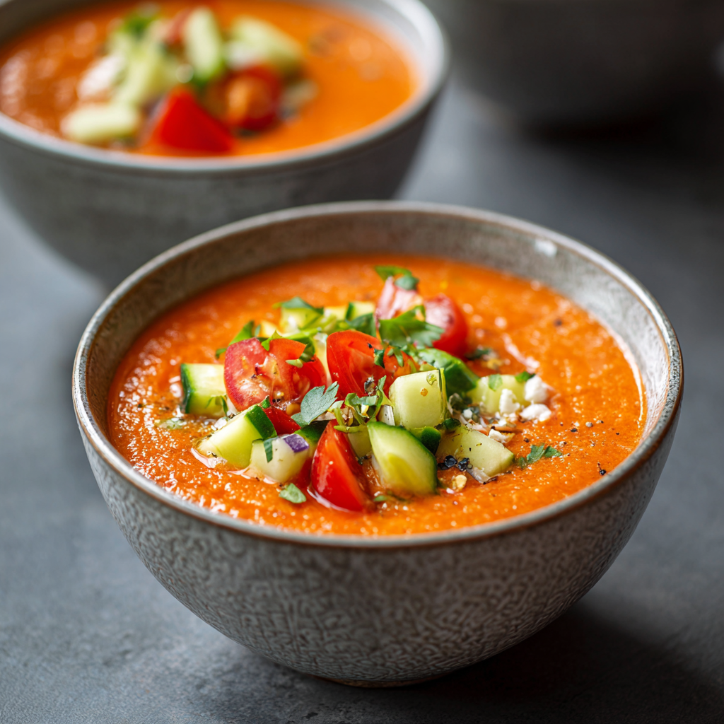 fresh ingredients for Spanische Gazpacho Mit Frischem GemüSe – Ein Andalusischer Traum Ohne Kochen