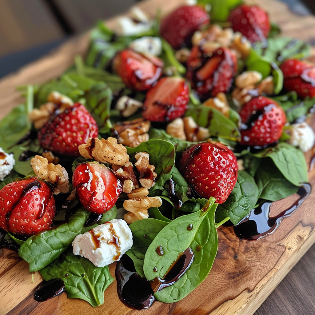 how to make Super Frischer Erdbeer-Spinat-Salat Mit Balsamico-Glasur, ZiegenkäSe Und Karamellisierten WalnüSsen – Perfekt FüR Leichte Sommerpartys step by step